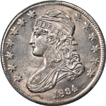 1834 Bust Half Dollar Small Date, Small Letters PCGS AU58 0-114 R.1