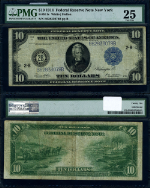 FR. 911 C $10 1914 Federal Reserve Note New York PMG VF25