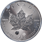 2015 Canada Silver $5 Maple Leaf Heart Privy 1 Ounce 9999 Fine - Spot(s)