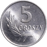 Poland 1968 5 Groszy Y#A46 Unc