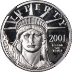 2001-W Platinum American Eagle $25 NGC PF70 Ultra Cameo STOCK