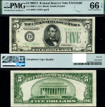 FR. 1960 D $5 1934-D Federal Reserve Note Cleveland D-A Block Gem PMG CU66 EPQ