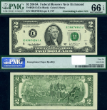 FR. 1938 E $2 2003-A Federal Reserve Note Descending E09876543A Gem PMG CU66 EPQ