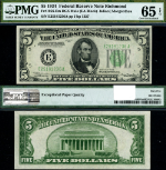 FR. 1956 EM $5 1934 Federal Reserve Note Mule Richmond E-A Block DGS Gem PMG CU65 EPQ