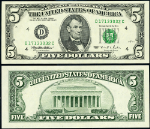 FR. 1985 D $5 1995 Federal Reserve Note Cleveland D-C Block Superb CU