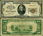 Lynchburg VA-Virginia $20 1929 T-1 National Bank Note Ch #1522 Lynchburg NB & TC Fine+
