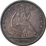 1840-P Seated Half Dollar &#39;Small Letters&#39; AU/BU Details Superb Eye Appeal