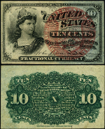 FR. 1259 10 c. 4th Issue Fractional Note AU+