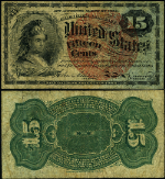 FR. 1271 15 c. 4th Issue Fractional Note Fine+
