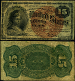 FR. 1271 15 c. 4th Issue Fractional Note Fine+