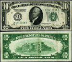 FR. 2000 I $10 1928 Federal Reserve Note Minneapolis I-A Block XF+