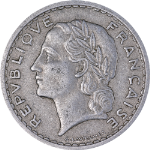 France 1952 Five (5) Francs KM#888b.1