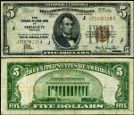 FR. 1850 J $5 1929 Federal Reserve Bank Note Missouri J-A Block VF