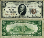 FR. 1860 B $10 1929 Federal Reserve Bank Note New York B-A Block VF