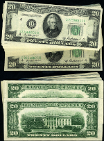 FR. 2061 D $20 1950-B Federal Reserve Cleveland D-B Block Ch CU - 25pc CONSEC