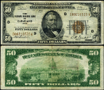FR. 1880 D $50 1929 Federal Reserve Bank Note Cleveland D-A Block VF