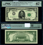 FR. 1967 D $5 1963 Federal Reserve Note Cleveland D-A Block Superb Gem PMG CU67 EPQ
