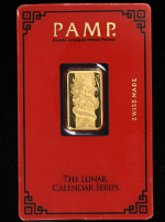(2012) Pamp Suisse 5 Gram Gold Bar - Lunar Calendar Series Year of Dragon - OGP