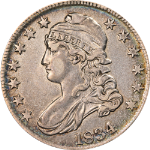 1834 Bust Half Dollar Large Date, Small Letters Nice XF/AU 0-107 R.1