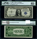 FR. 1608 $1 1935-A Silver Certificate K-C Block Gem PMG CU65 EPQ