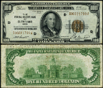 FR. 1890 D $100 1929 Federal Reserve Bank Note Cleveland D-A Block XF For. Subs.