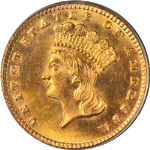 1885 Type 3 Indian Princess Gold $1 PCGS MS64 Superb Eye Appeal Strong Strike