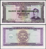 FR. 110 A 500 1967 World Paper Money Mozambique Gem CU