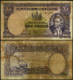 FR. 159 A 1 Pound 1940-55 World Paper Money New Zealand Fine