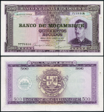 FR. 110 A 500 1967 World Paper Money Mozambique Gem CU