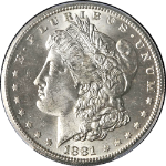 1881-S Morgan Silver Dollar PCGS MS63 Blazing White STOCK