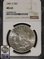 1881-S Morgan Silver Dollar NGC MS63 Blazing White STOCK