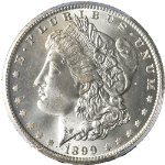 1899-O Morgan Silver Dollar PCGS MS65 Blazing White Gem Nice Strike STOCK