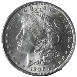 1886-P Morgan Silver Dollar PCGS MS64 Bright White Nice Strike STOCK