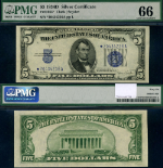 FR. 1654* $5 1934-D Silver Certificate Wide I *-A Block Gem PMG CU66 Star