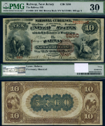 Rahway NJ $10 1882 BB National Bank Note Ch #5260 Rahway NB PMG VF30