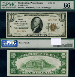 Huntingdon PA $10 1929 National Bank Note Ch #31 FNB Gem PMG CU66