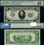 FR. 2050 D $20 1928 Federal Reserve Note Cleveland D-A Block Superb PMG CU67