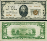 Ballston Spa NY-New York $20 1929 T-2 National Bank Note Ch #1253 Ballston Spa NB VF+