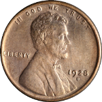 1928-D Lincoln Cent - Reverse Cleaned