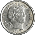 1907-P Barber Dime