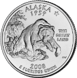 2008-D Alaska Quarter BU Single