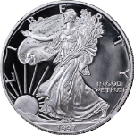 1997-P Silver American Eagle $1 NGC PF70 Ultra Cameo Brown Label