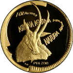2000 Natura 1 Ounce Gold Coin - .9999 Fine - The Sable - SA Mint OGP COA