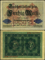FR. 49b 50 Mark 1914 World Paper Money Germany VF