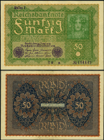 FR. 66 50 Mark 1919 World Paper Money Germany XF