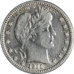 1911-D Barber Quarter Nice XF Details Bright White Nice Eye Appeal Nice Strike