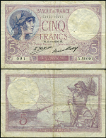 Pick #72d 5 Francs 1932 France Staple VF