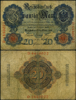 FR. 31 20 1908 World Paper Money Germany VG