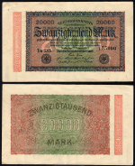 FR. 85b 20,000 1923 World Paper Money Germany XF