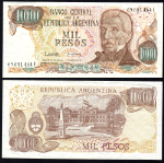 FR. 299 1,000 1973-76 World Paper Money Argentina VF